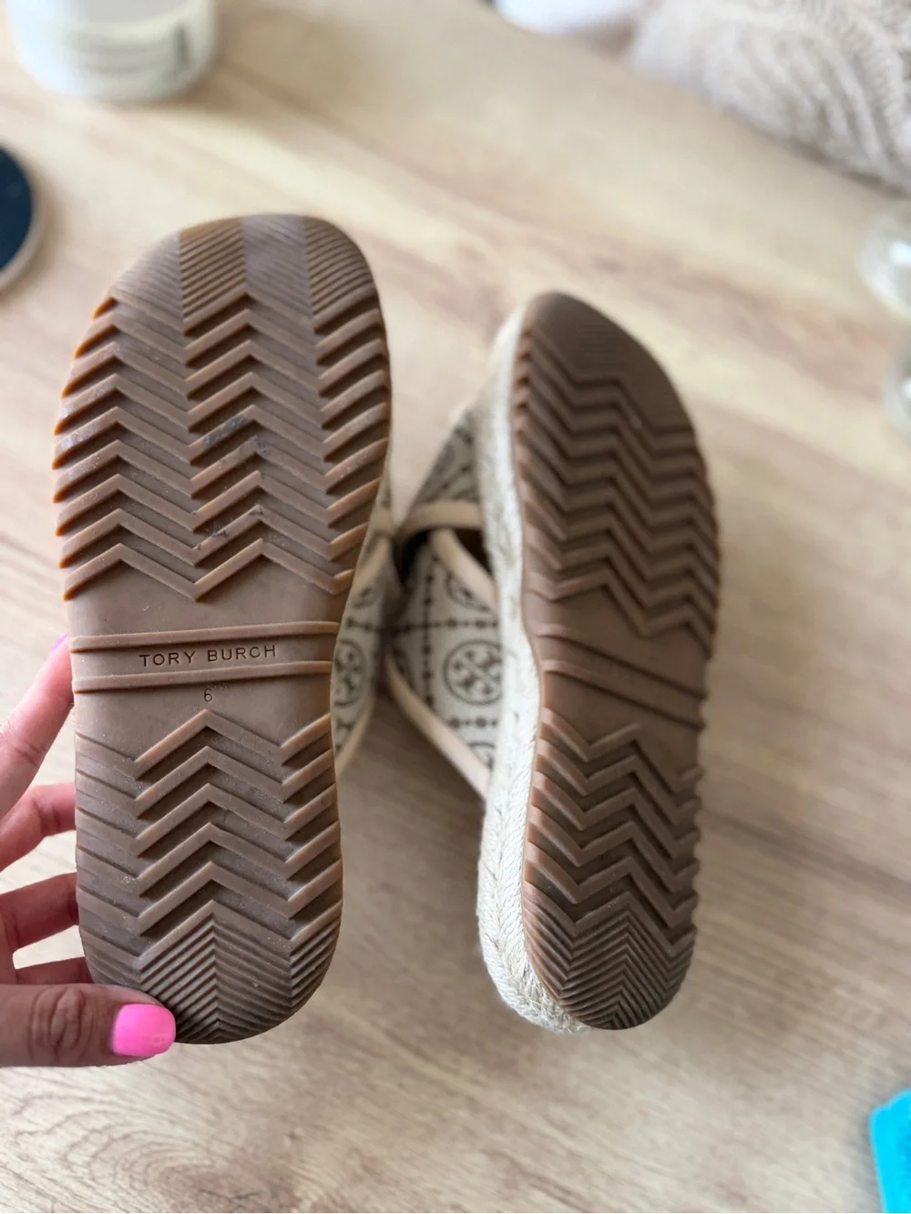 Tory Burch Neutral Logo Crisscross Slide Mules